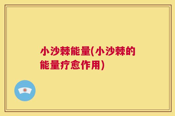小沙棘能量(小沙棘的能量疗愈作用)