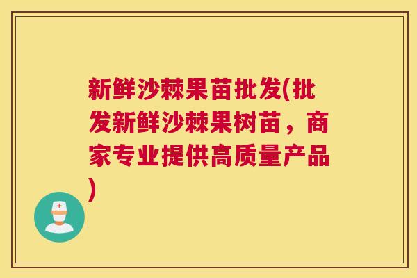 新鲜沙棘果苗批发(批发新鲜沙棘果树苗,商家专业提供高质量产品)