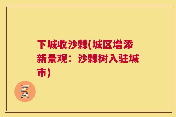 下城收沙棘(城区增添新景观：沙棘树入驻城市)