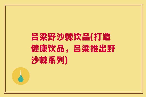 吕梁野沙棘饮品(打造健康饮品，吕梁推出野沙棘系列)