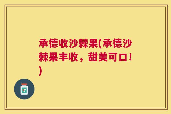 承德收沙棘果(承德沙棘果丰收，甜美可口！)
