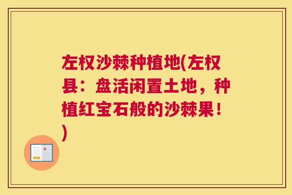 左权沙棘种植地(左权县:盘活闲置土地,种植红宝石般的沙棘果!)