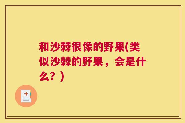和沙棘很像的野果(类似沙棘的野果，会是什么？)