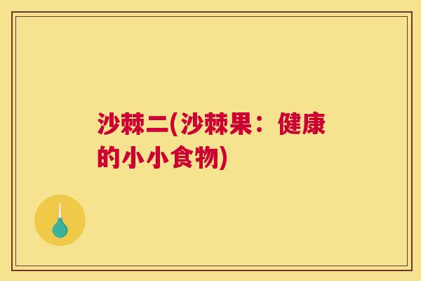 沙棘二(沙棘果:健康的小小食物)