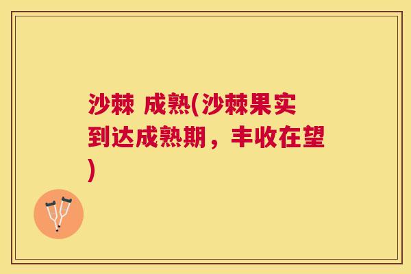 沙棘 成熟(沙棘果实到达成熟期，丰收在望)