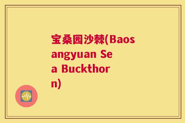 宝桑园沙棘(Baosangyuan Sea Buckthorn)