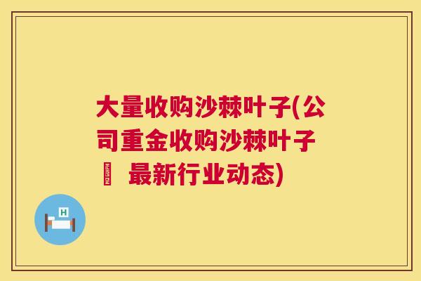大量收购沙棘叶子(公司重金收购沙棘叶子 – 最新行业动态)