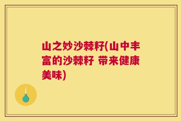 山之妙沙棘籽(山中丰富的沙棘籽 带来健康美味)