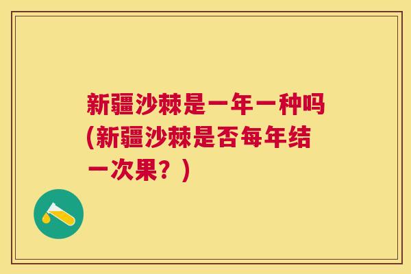 新疆沙棘是一年一种吗(新疆沙棘是否每年结一次果？)