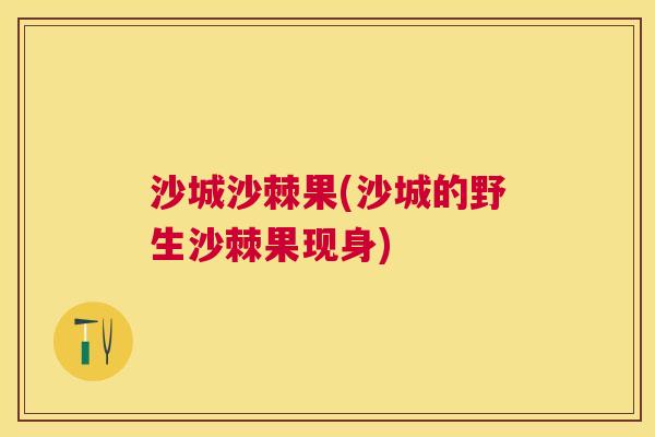 沙城沙棘果(沙城的野生沙棘果现身)