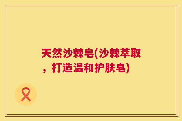 天然沙棘皂(沙棘萃取，打造温和护肤皂)