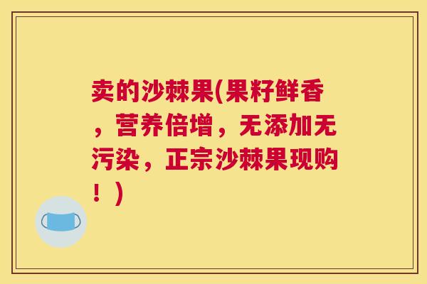 卖的沙棘果(果籽鲜香，营养倍增，无添加无污染，正宗沙棘果现购！)