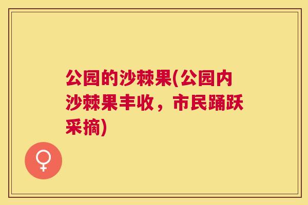 公园的沙棘果(公园内沙棘果丰收，市民踊跃采摘)