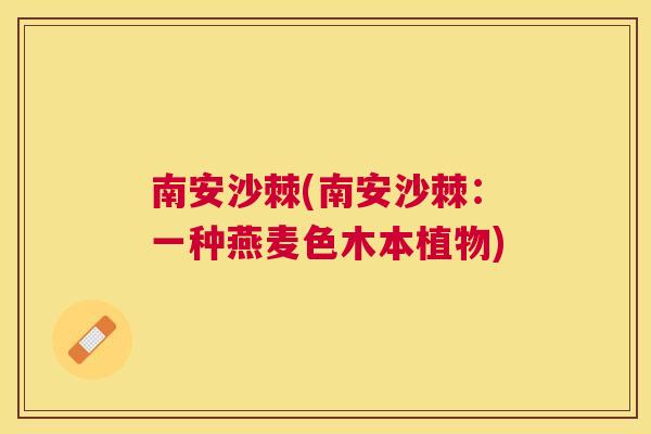 南安沙棘(南安沙棘：一种燕麦色木本植物)
