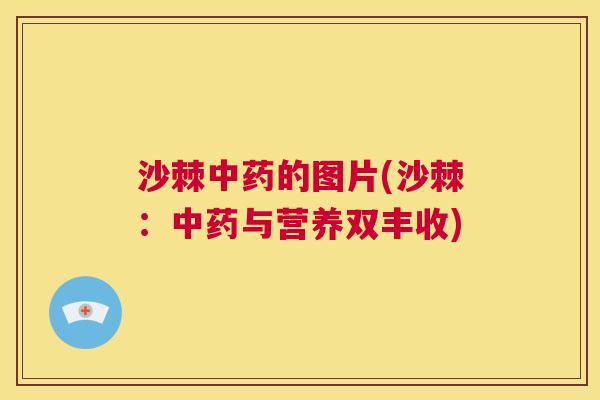沙棘的图片(沙棘：与营养双丰收)
