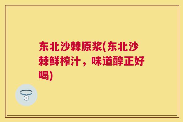 东北沙棘原浆(东北沙棘鲜榨汁,味道醇正好喝)