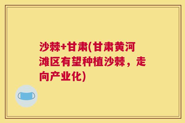 沙棘+甘肃(甘肃黄河滩区有望种植沙棘，走向产业化)