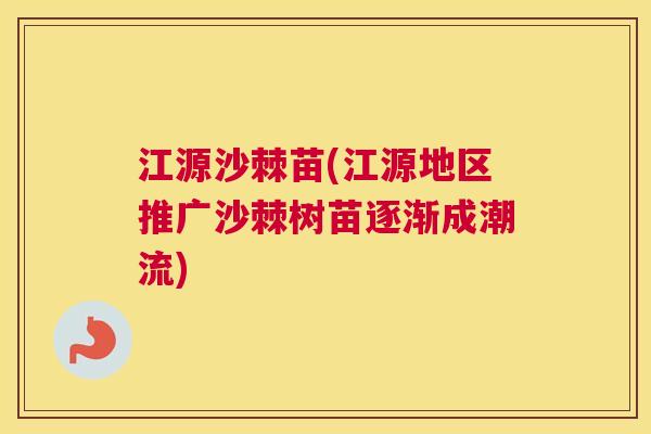江源沙棘苗(江源地区推广沙棘树苗逐渐成潮流)