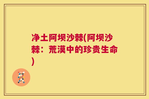 净土阿坝沙棘(阿坝沙棘：荒漠中的珍贵生命)