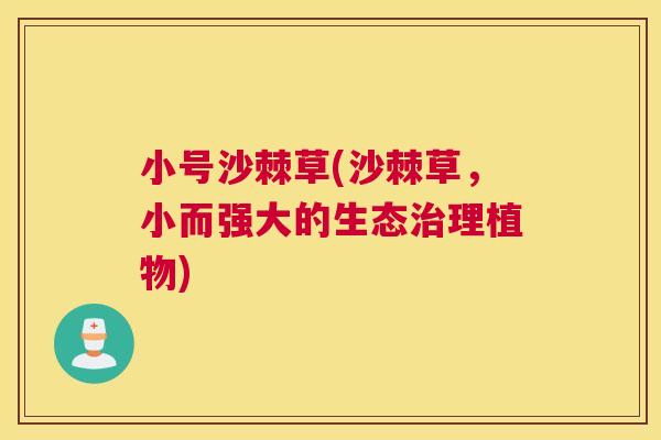 小号沙棘草(沙棘草，小而强大的生态治理植物)