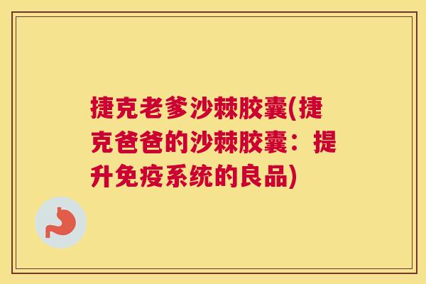 捷克老爹沙棘胶囊(捷克爸爸的沙棘胶囊:提升免疫系统的良品)