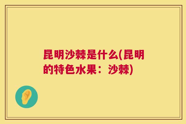昆明沙棘是什么(昆明的特色水果:沙棘)