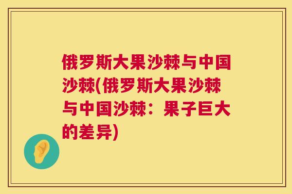 俄罗斯大果沙棘与中国沙棘(俄罗斯大果沙棘与中国沙棘：果子巨大的差异)