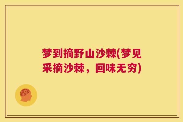 梦到摘野山沙棘(梦见采摘沙棘,回味无穷)