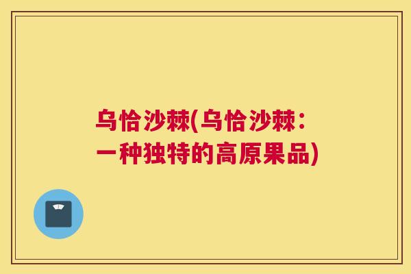 乌恰沙棘(乌恰沙棘：一种独特的高原果品)