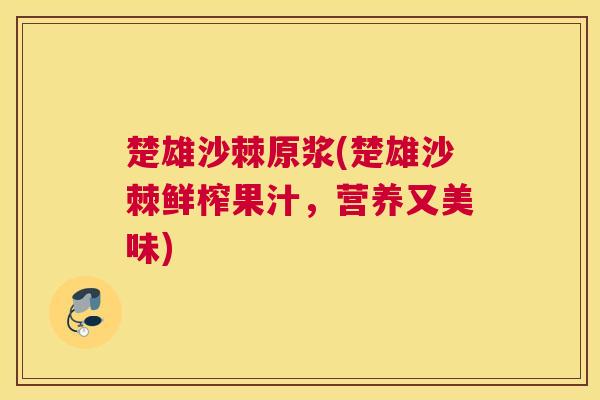 楚雄沙棘原浆(楚雄沙棘鲜榨果汁,营养又美味)