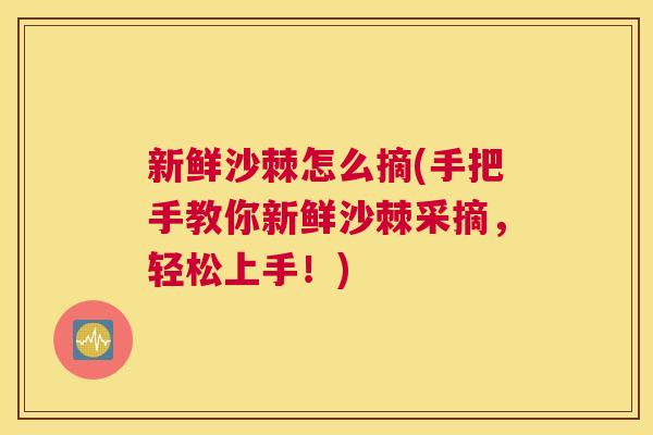 新鲜沙棘怎么摘(手把手教你新鲜沙棘采摘,轻松上手!)