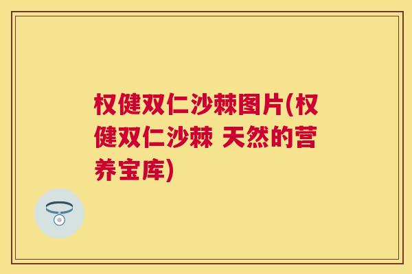 权健双仁沙棘图片(权健双仁沙棘 天然的营养宝库)