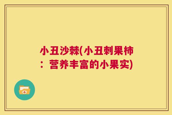 小丑沙棘(小丑刺果柿:营养丰富的小果实)