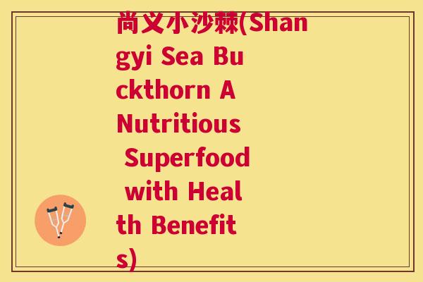 尚义小沙棘(Shangyi Sea Buckthorn A Nutritious Superfood with Health Benefits)