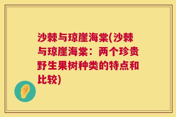 沙棘与琼崖海棠(沙棘与琼崖海棠：两个珍贵野生果树种类的特点和比较)