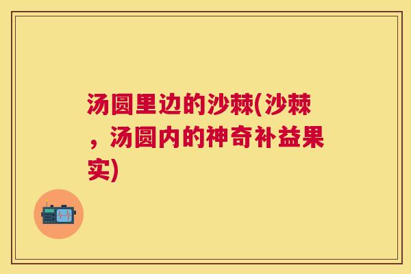 汤圆里边的沙棘(沙棘，汤圆内的神奇补益果实)