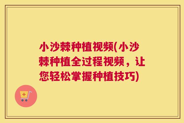 小沙棘种植视频(小沙棘种植全过程视频，让您轻松掌握种植技巧)