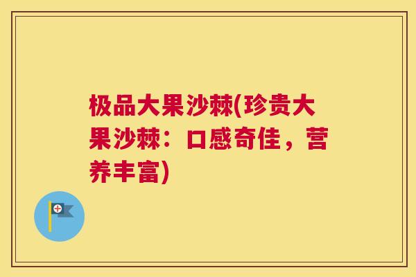 极品大果沙棘(珍贵大果沙棘：口感奇佳，营养丰富)