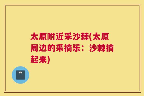 太原附近采沙棘(太原周边的采摘乐：沙棘摘起来)