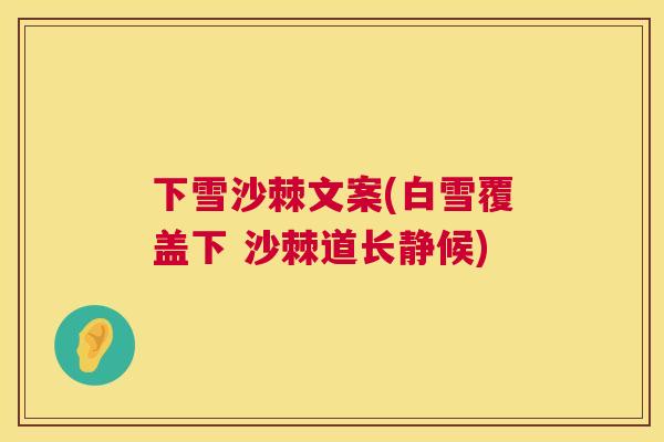 下雪沙棘文案(白雪覆盖下 沙棘道长静候)
