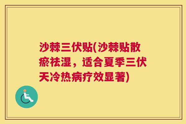 沙棘三伏贴(沙棘贴散瘀祛湿，适合夏季三伏天冷热病疗效显著)