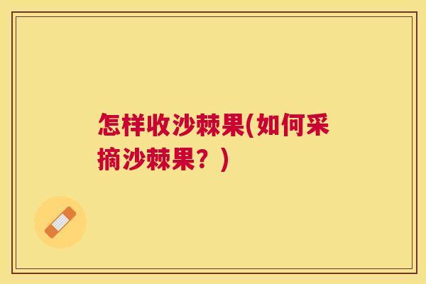 怎样收沙棘果(如何采摘沙棘果？)