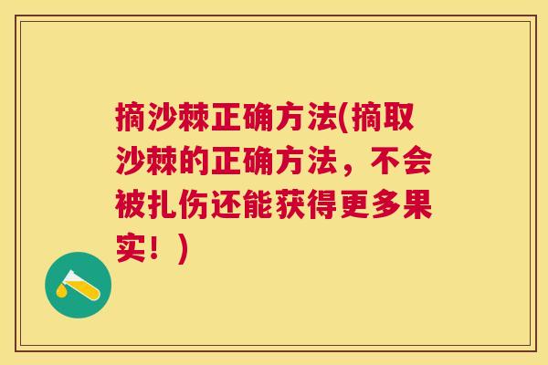 摘沙棘正确方法(摘取沙棘的正确方法，不会被扎伤还能获得更多果实！)