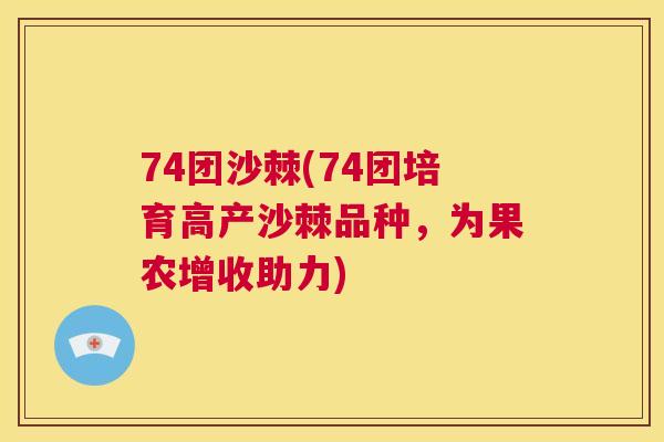 74团沙棘(74团培育高产沙棘品种，为果农增收助力)