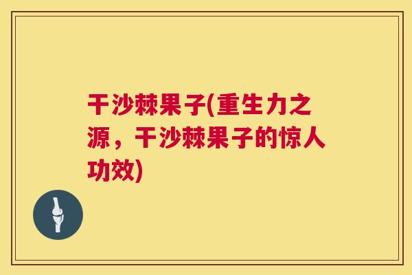 干沙棘果子(重生力之源,干沙棘果子的惊人功效)