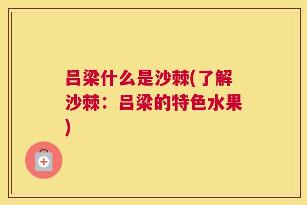 吕梁什么是沙棘(了解沙棘：吕梁的特色水果)