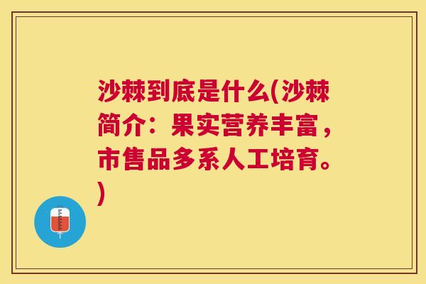沙棘到底是什么(沙棘简介：果实营养丰富，市售品多系人工培育。)