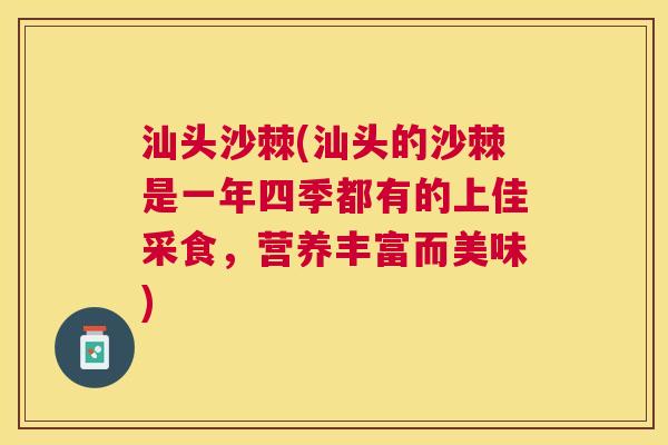 汕头沙棘(汕头的沙棘是一年四季都有的上佳采食,营养丰富而美味)