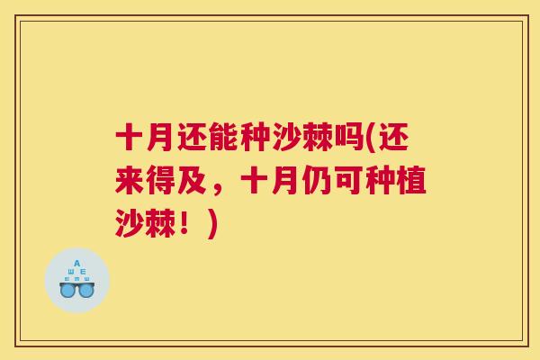 十月还能种沙棘吗(还来得及，十月仍可种植沙棘！)