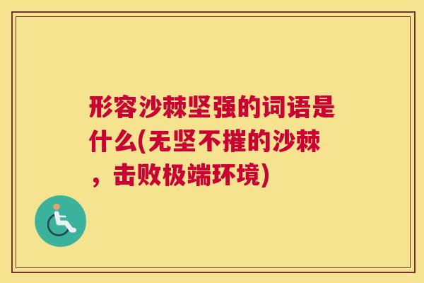 形容沙棘坚强的词语是什么(无坚不摧的沙棘，击败极端环境)